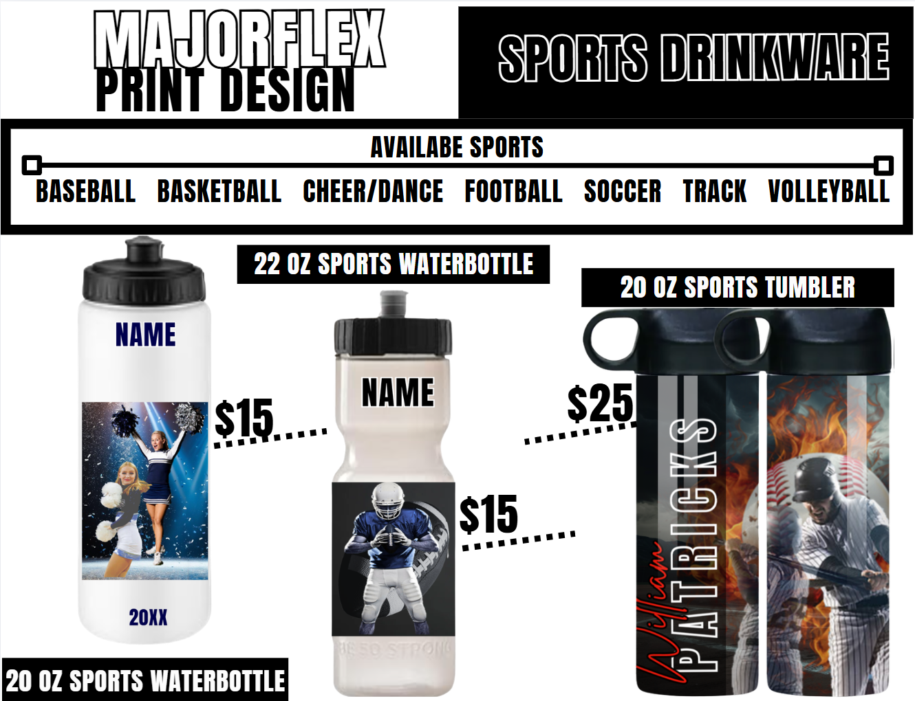 A.  MajorFLEX- TEAM:  Sport Tumblers