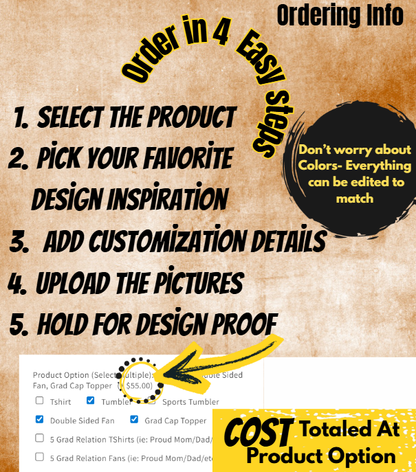 1.  MajorFLEX- Graduation:  TShirts/Tumblers & Fans