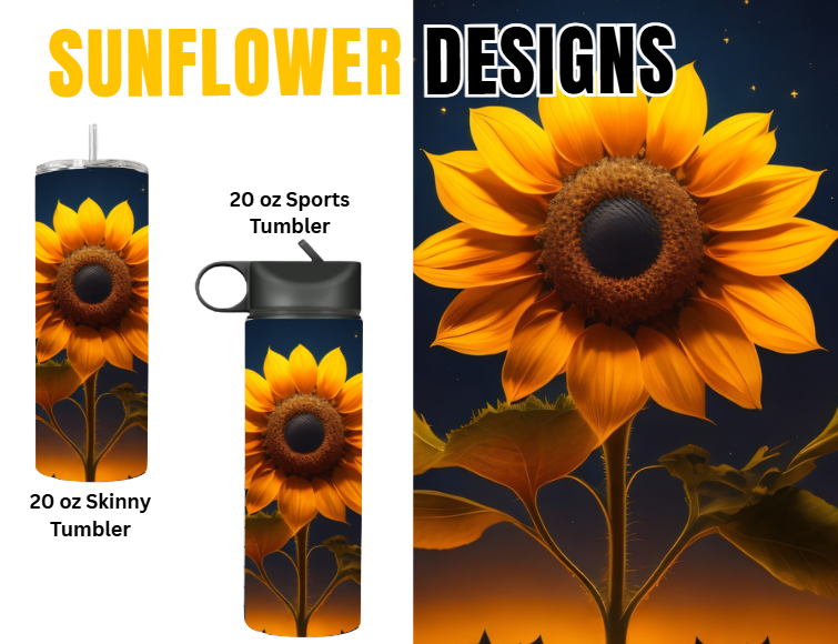 MajorFLEX:  {{Add Name}}  Sunflower Tumbler Designs